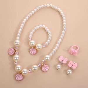 Pearl & bow jewelry set