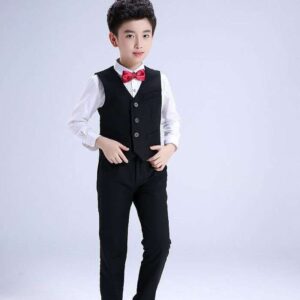 Boys black vest & pants set