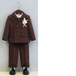 Boys brown 3-piece suit