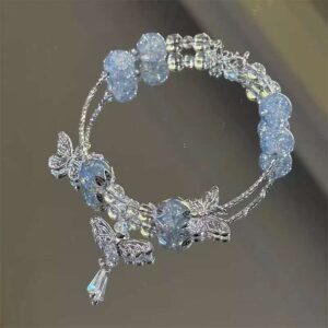Blue & silver beaded tiara