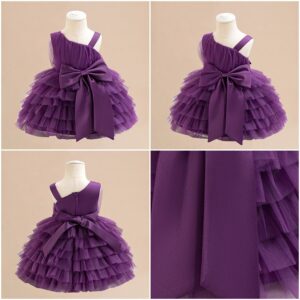 Purple ruffled tulle dress
