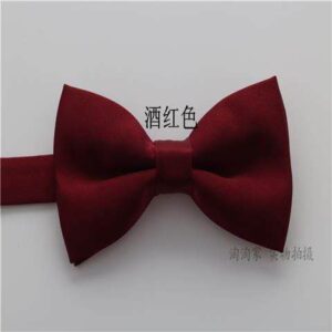 Solid dark red bow tie