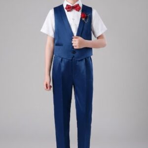 Boys navy suspender & pants set